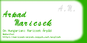 arpad maricsek business card