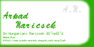 arpad maricsek business card